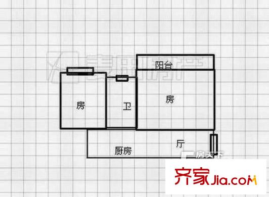 群升國(guó)際F區(qū) 2室 戶型圖