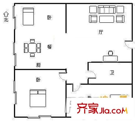 群升國際F區(qū) 3室 戶型圖