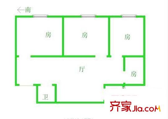 丁字橋小區(qū) 4室 戶型圖