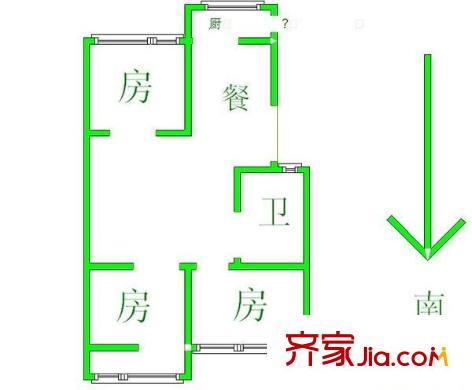 錦江花園 2室 戶型圖