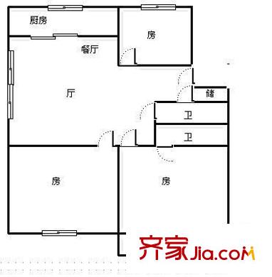 錦江花園 3室 戶型圖