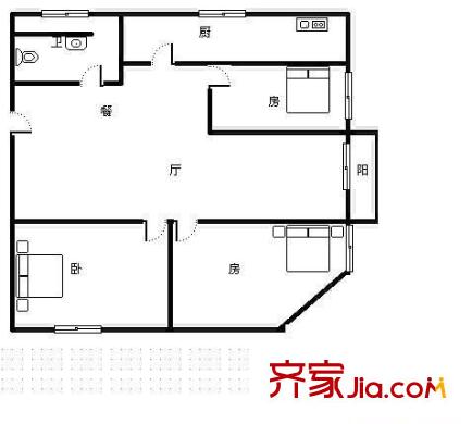 錦江花園 3室 戶型圖