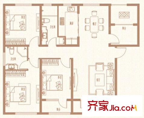 北環(huán)小區(qū)戶型圖3室2廳 戶型圖 3室2廳2衛(wèi)1廚