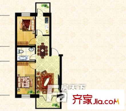 紫竹園小區(qū)戶型圖2室2廳 2室2廳