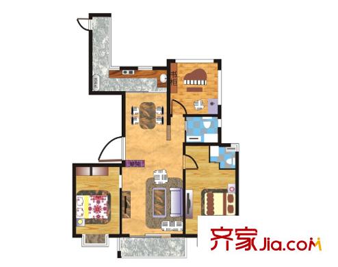 紫竹園小區(qū)戶型圖3室2廳 3室2廳