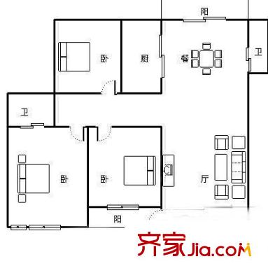 頤和苑 4室 戶型圖