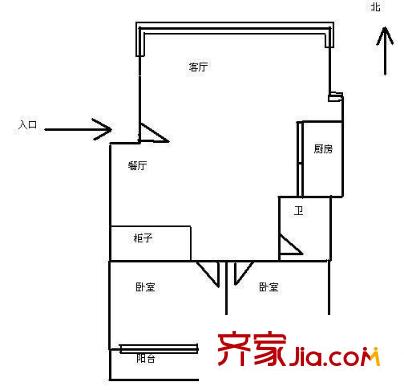 金星四季花城 1室 戶型圖