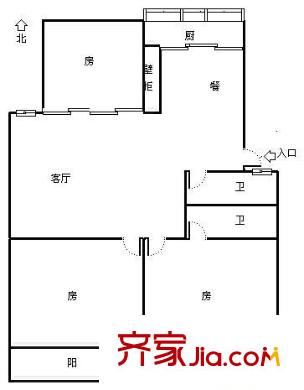 錦華新苑 3室 戶型圖