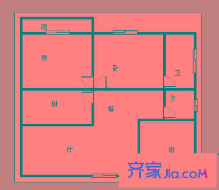 錦華新苑 4室 戶型圖