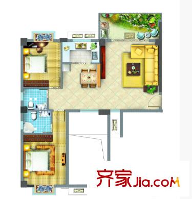 省電視臺宿舍戶型圖2室2廳 2室2廳