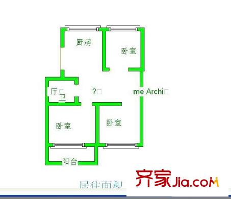 互愛新村 3室 戶型圖