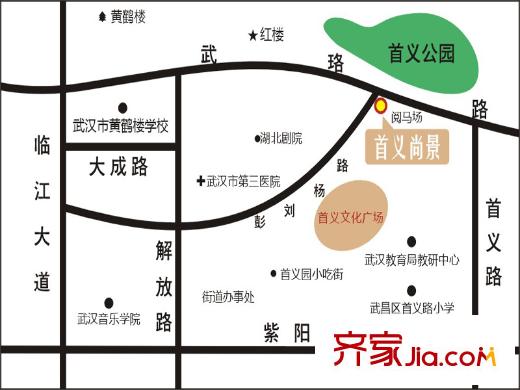 美聯(lián)首義尚景交通圖區(qū)位圖