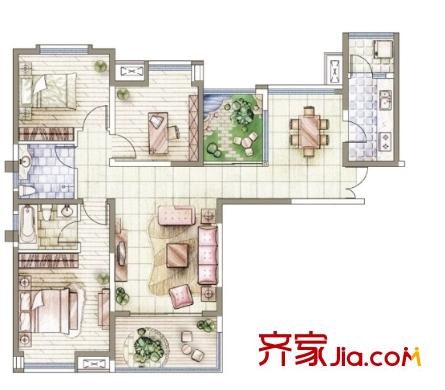 康樂苑戶型圖3室2廳 3室2廳