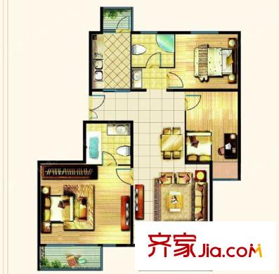 集賢一村小區(qū)戶型圖3室2廳 戶型圖 3室2廳