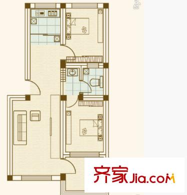 金銀島小區(qū)戶型圖2室1廳 戶型圖 2室1廳1衛(wèi)1廚