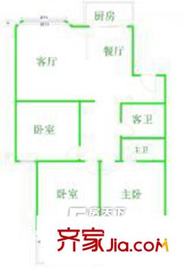 東盛花園 3室 戶(hù)型圖