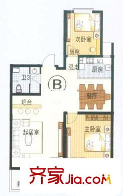 東盛花園 2室 戶型圖