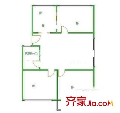 東盛花園 3室 戶型圖