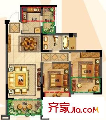 集賢一村小區(qū)戶型圖2室2廳 戶型圖 2室2廳