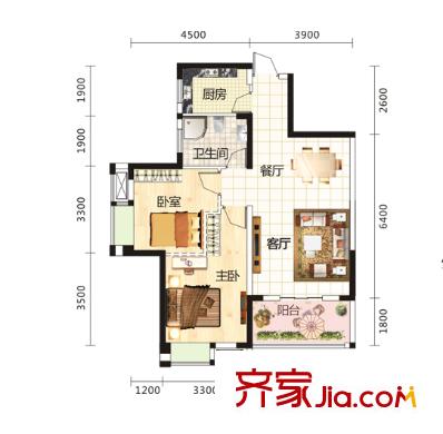 集賢一村小區(qū)戶型圖2室2廳 戶型圖 2室2廳