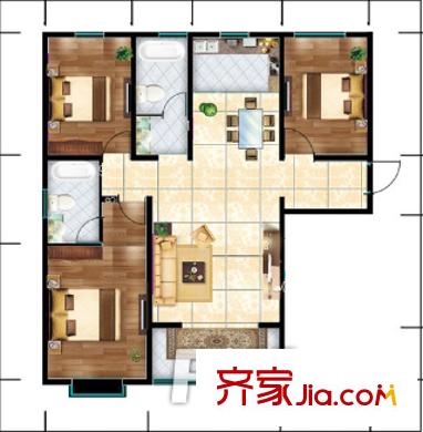 集賢一村小區(qū)戶型圖3室2廳 戶型圖 3室2廳