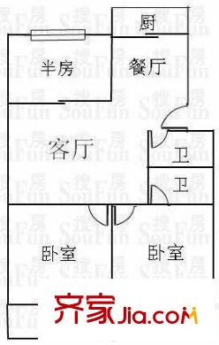東顯花園 3室 戶型圖