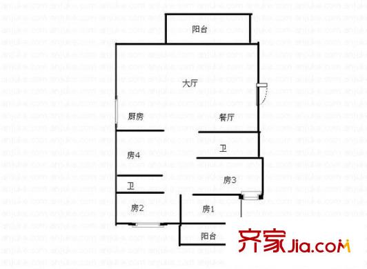 烏山苑 4室 戶型圖