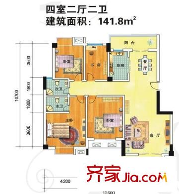 烏山苑 4室 戶型圖