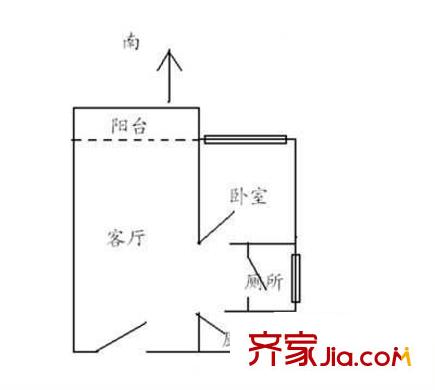 登云佳園 1室 戶型圖