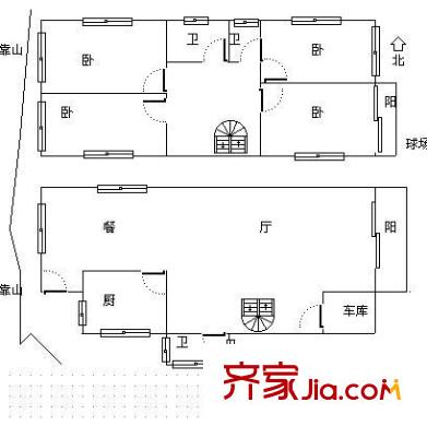 登云佳園 1室 戶型圖