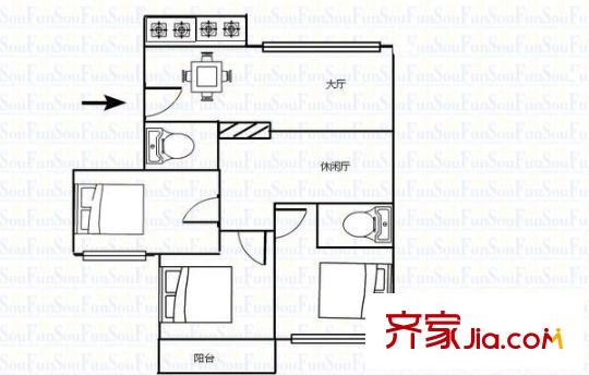 烏山文心園 3室 戶型圖