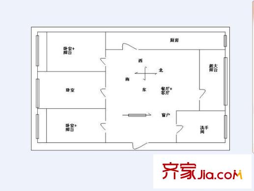 湖北省文聯(lián)宿舍 3室 戶型圖