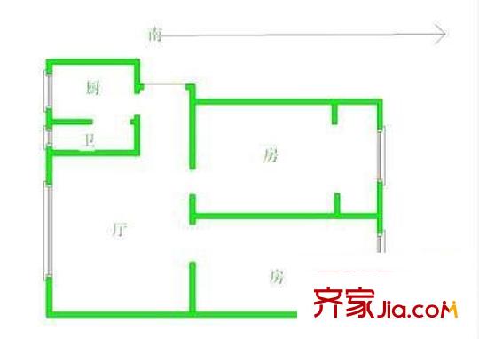 湖北省文聯(lián)宿舍 2室 戶型圖