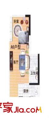 湖北省文聯(lián)宿舍 1室 戶型圖