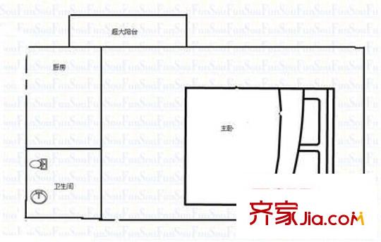 五鳳蘭庭八期 1室 戶型圖