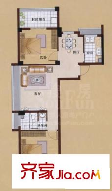 泰禾御西湖戶型圖04戶型 10-18層 2室2廳1衛(wèi)1廚