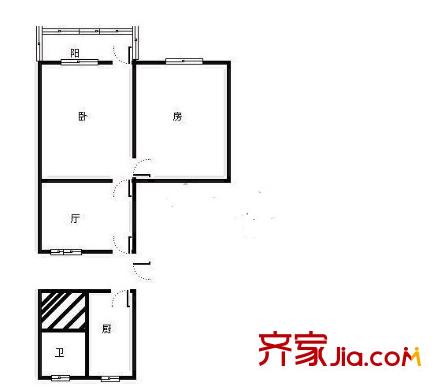 東湖中學(xué)小區(qū)戶型圖東湖中學(xué)教師宿舍 戶型圖 2室1廳