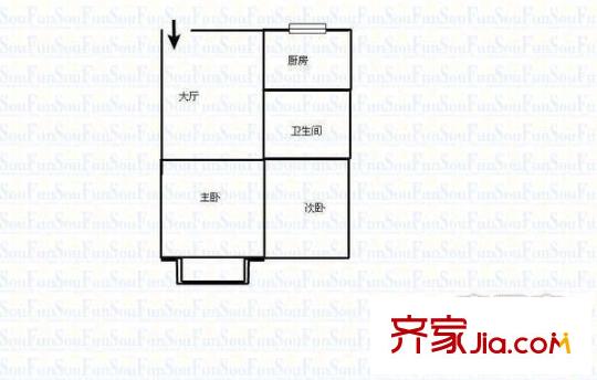實達一區(qū) 2室 戶型圖