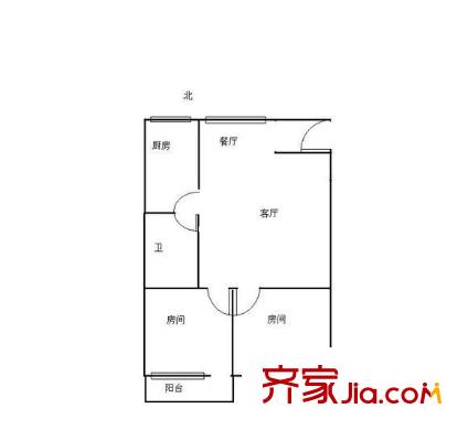 雙拋一里 2室 戶型圖