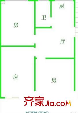 雙拋一里 2室 戶型圖