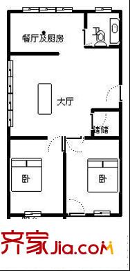 雙拋一里 2室 戶型圖