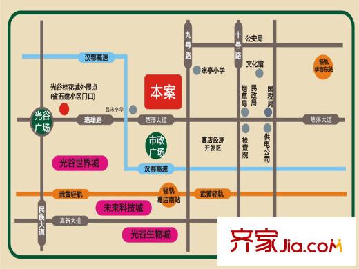 光谷桂花城區(qū)位圖