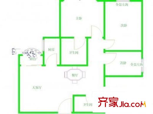 人與自然 3室 戶型圖