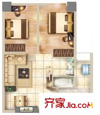 望山門新都戶型圖2室2廳 2室2廳