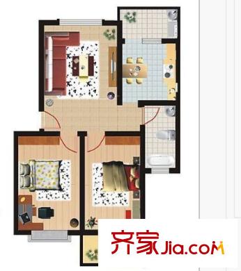望山門新都戶型圖2室2廳 2室2廳