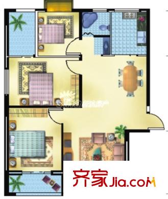 現(xiàn)代大廈戶型圖3室2廳 3室2廳