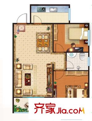 萬(wàn)科潤(rùn)園戶(hù)型圖2室2廳 2室2廳