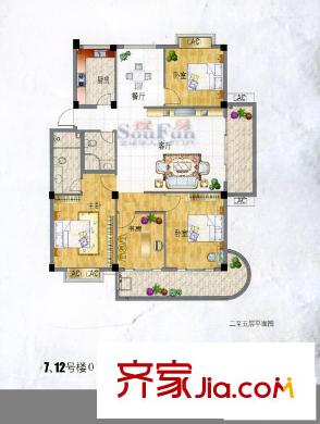 中佳藍(lán)灣戶型圖4室2廳2衛(wèi)