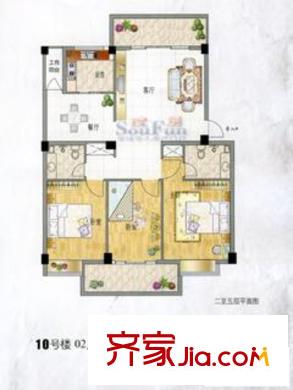 中佳藍(lán)灣戶型圖3室2廳2衛(wèi)