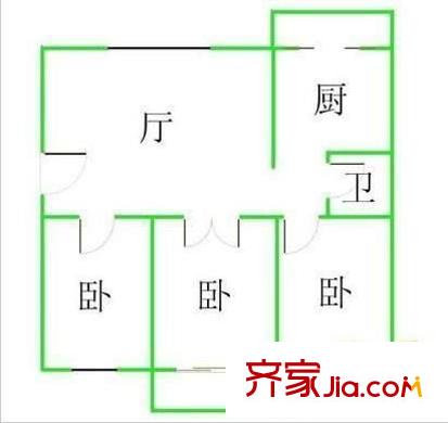 怡美嘉園 3室 戶型圖